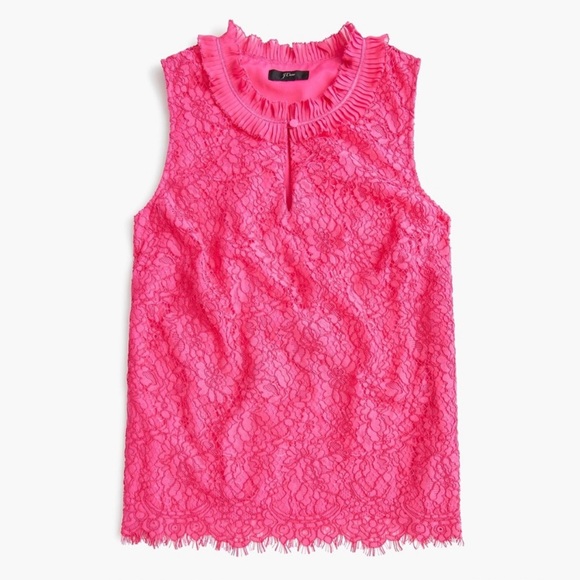 NWOT J.Crew Lace Pink Blouse - Picture 1 of 5